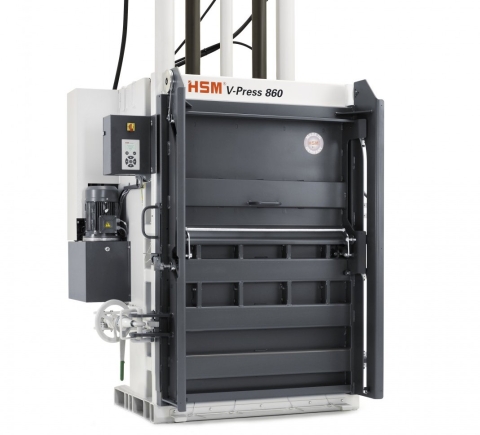 HSM V-PRESS 860 PLUS QL 快速打包型-直立式廢棄物壓縮打包機