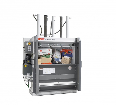 HSM V-PRESS 860 PLUS B 寬口型-直立式廢棄物壓縮打包機
