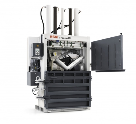 HSM V-PRESS 860 S 適用硬質塑膠-直立式廢棄物壓縮打包機